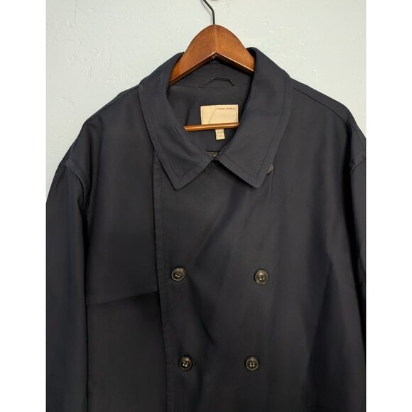 Banana Republic Heritage Collection XXL Navy Water Repellent Officer Coat Winter - Picture 3 of 16